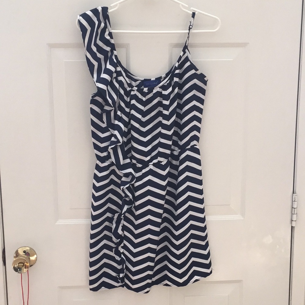 Navy and White Chevron Mini Sundress